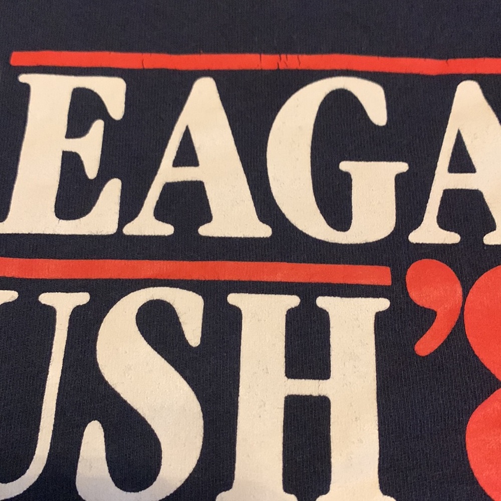 Bundle of 2 Reagan Bush ‘84 Youth T-shirts Navy & Red Boys & Girls - Picture 4 of 5